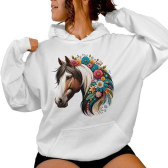 Horse Riding Equestrian Horse Portrait Western Horseback Women Hoodie | Mazezy