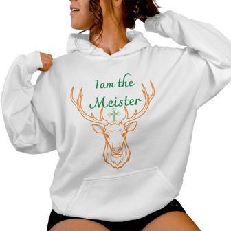 Ich Bin Der Meister Jaegermeister Papa Mama Hirsch Kapuzenpullover für Damen - Geschenkecke