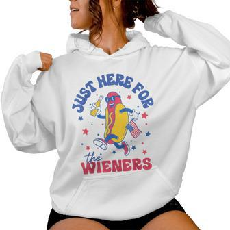 I'm Just Here For Wieners 4Th Of July Hotdog Women Women Hoodie - Seseable