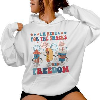 I'm Here For The Snacks And Freedom 4Th Of July Boys Girls Women Hoodie - Seseable