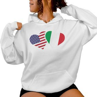 Italy Usa Flag T Heart Italian American Love Women Hoodie - Monsterry UK