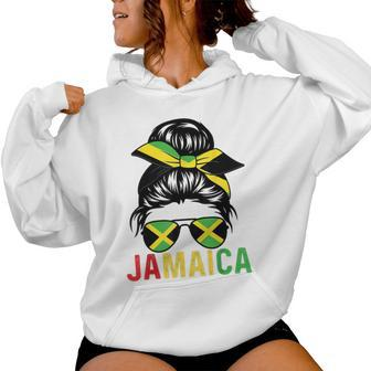 Jamaican Flag Jamaican Clothing Jamaica Messy Bun Jamaica Women Hoodie - Monsterry AU