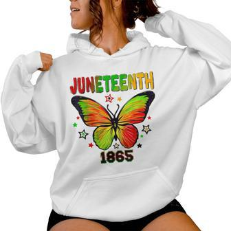 Junenth 1865 Butterfly African Black History Freedom Women Hoodie - Monsterry DE