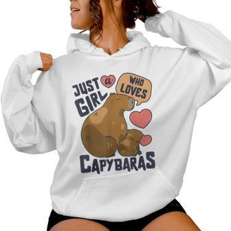 Just A Girl Who Loves Capybaras Capybara Lover Rodent Animal Women Hoodie - Monsterry CA