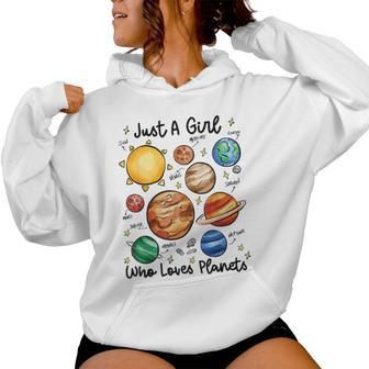 Just A Girl Who Loves Planets Solar Space Science Lover Women Hoodie - Seseable