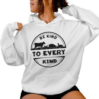 Be Kind To Every Kind Vegan Vegetarian Retro Women Hoodie - Thegiftio UK