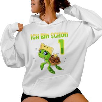 Kinder Ich Bin Schon 1 Jahre Boy Girl Birthday Turtle Kapuzenpullover für Damen - Geschenkecke