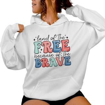 Land Of The Free Because Of The Brave Dalmatian Dots Womens Women Hoodie - Seseable