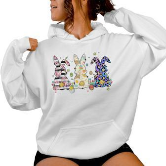 Leopard Easter Rabbit Floral Easter Day 2024 Easter Women Hoodie | Mazezy