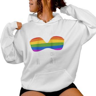 Lgbt Pride Not Gay But Very Supportive Bra Rainbow Women Hoodie - Monsterry AU