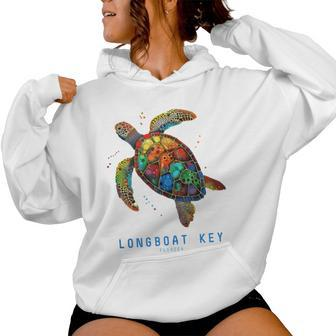 Longboat Key Fl Florida Souvenir Vintage Tribal Sea Turtle Women Hoodie - Monsterry CA