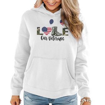 Love Our Veterans Us Military Veterans Day Women Women Hoodie - Monsterry UK