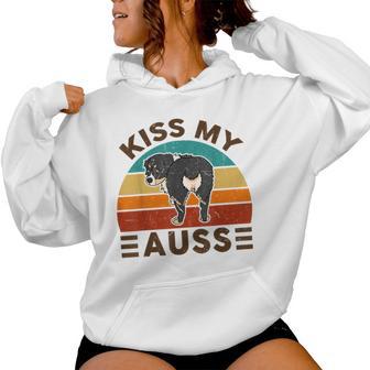 Mini Australian Shepherd Kiss My Auss Funnny Dog Mom Dad Women Hoodie - Monsterry