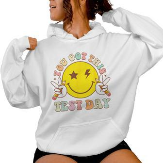 You Got This Motivational Testing Day Smile Face Teacher Kid Women Hoodie - Monsterry