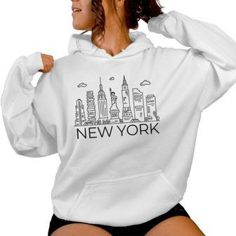 New York City Skyline Statue Of Liberty New York Nyc Women Women Hoodie - Monsterry DE