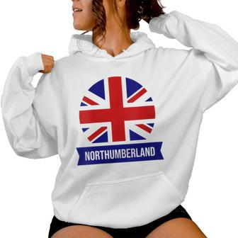 Northumberland English County Name Union Jack Flag Women Hoodie - Seseable