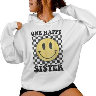 One Happy Dude Sister Happy Face 1St Birthday Party Family Women Hoodie | Mazezy