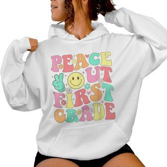 Peace Out First Grade Groovy 1St Grade Last Day Of School Women Hoodie - Monsterry UK