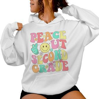 Peace Out Second Grade Groovy 2Nd Grade Last Day Of School Women Hoodie - Monsterry CA