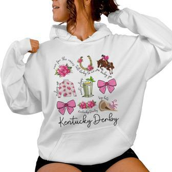 Pink Coquette Bow Derby Day Horse Racing 2024 Derby Women Hoodie | Mazezy