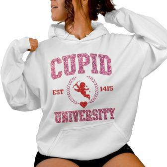Pink Cupid University Valentines Day For Girls Women Hoodie - Monsterry CA