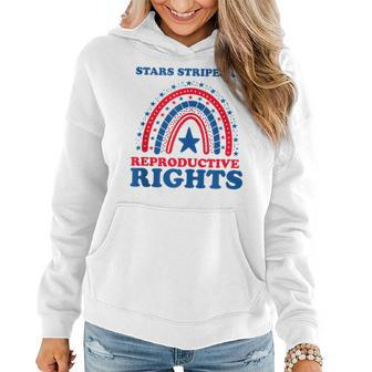 Pro Choice Boho Rainbow Stars Stripes Reproductive Rights Women Hoodie - Monsterry