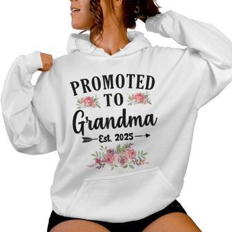 Promoted To Grandma 2025 Pregnancy Announcement Women Hoodie - Monsterry UK