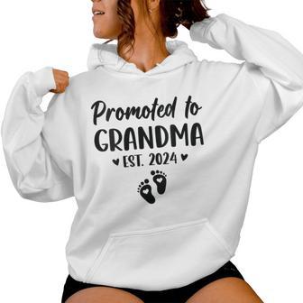 Promoted To Grandma Est 2024 New Grandma Grandmother Women Hoodie - Monsterry