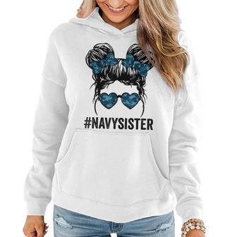 Proud Navy Sister For Proud Navy Women Family Women Hoodie - Monsterry