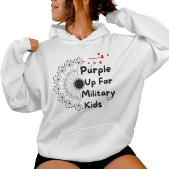 Purple Up For Military Kid Dandelion Military Child Month Women Hoodie - Monsterry UK
