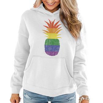 Rainbow Pride Pineapple Lgbt Lesbian Gay Bi Homosexual Women Hoodie - Monsterry