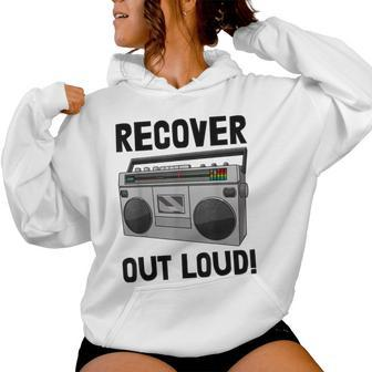 Recover Out Loud Vintage Style Tape Recorder Women Hoodie - Monsterry