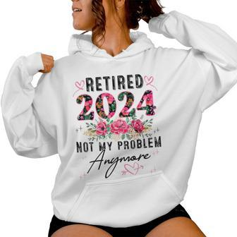 Retired 2024 Retirement For 2024 Floral Women Hoodie - Thegiftio UK
