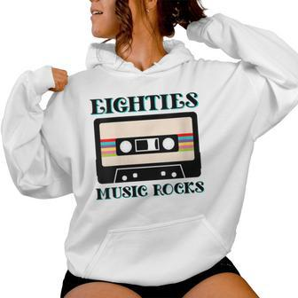 Retro 80S Eighties Music Rocks Cassette Tape Vintage Band Women Hoodie - Monsterry AU