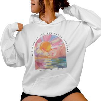 Retro His Mercies Are New Every Morning Bible Christian Women Hoodie - Monsterry UK