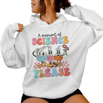 Retro A Moment Of Science Please Teacher 100 Days Of School Women Hoodie - Seseable