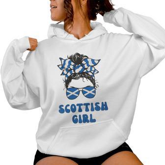 Retro Scottish Girl Scotland Flag Proud Scottish Girls Women Hoodie - Thegiftio UK