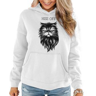 Hiss Off Cute Cat Pun Punny Meow Cat Lover Dad Mom Women Hoodie - Seseable