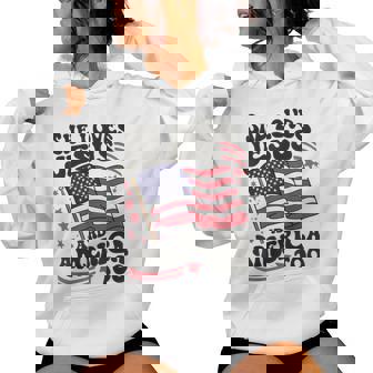 She Loves Jesus And America Too 4Th Of July Flag Christian Women Hoodie | Mazezy