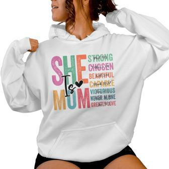 She Is Mom Strong Chosen Beautiful Capable Victorious Women Hoodie - Seseable