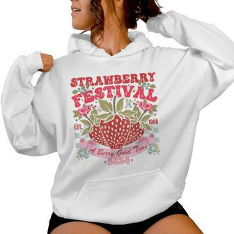 Strawberry Festival A Berry Good Time Pink Outfit 2024 Women Hoodie | Mazezy