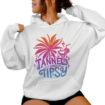 Tanned And Tipsy Beach Summer Vacation Tie Dye Women Women Hoodie - Monsterry AU