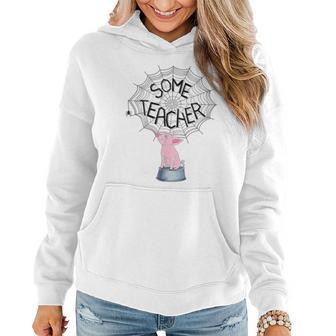 Some Teacher Spider Web Pig Women Hoodie - Monsterry