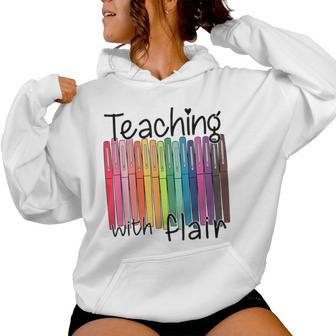 Teaching With Flair Preschool Teacher First Day Of School Women Hoodie | Seseable CA
