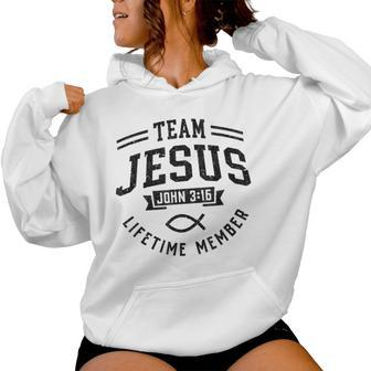 Team Jesus Christian Faith Religious Women Women Hoodie | Mazezy