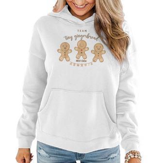 Team Tiny Gingerbread Nicu Crew Neonatal Icu Nurse Christmas Women Hoodie - Monsterry UK