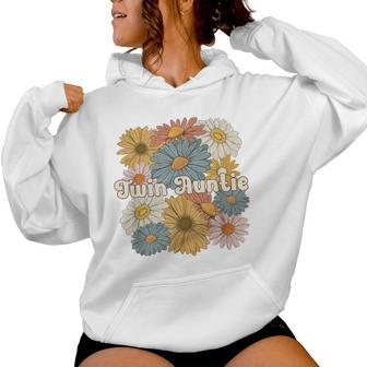 Twin Aunt Flowers Aunt Of Twins Twin Auntie Of Twins Women Hoodie - Monsterry