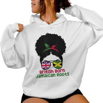 Uk British Grown Jamaican Roots Messy Bun Women Hoodie - Thegiftio UK