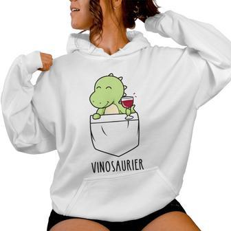 Vinosaur Wine Lover Dinoino Dinosaur Wine Drinker Kapuzenpullover für Damen - Geschenkecke