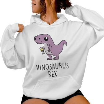 Vinosaurus Rex Dino Dinosaur Wine Wine Am Pm Fun Kapuzenpullover für Damen - Seseable